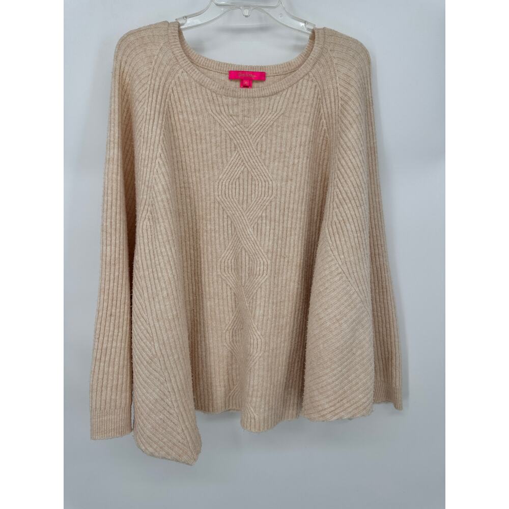 Lilly Pulitzer Arenza Women's XL Light Heathered Sand Bar Sweater